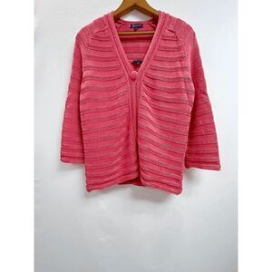 Vintage Anne Klein Womens 3/4 Sleeve One Button Cardigan with Inner & Sweater Pi